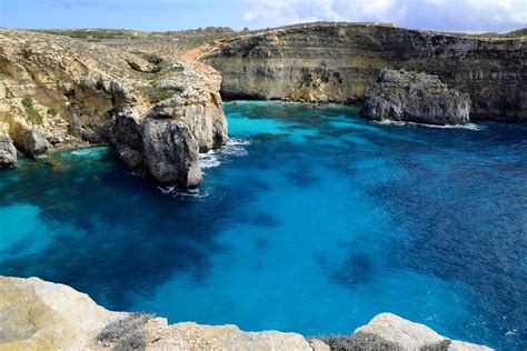 blue lagoon malta in winter.